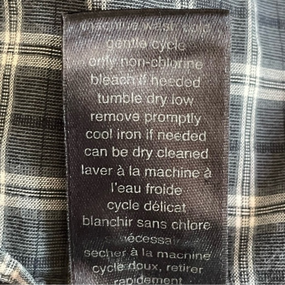 John Varvatos USA | Gray Cream Plaid Long Sleeve Button Down Shirt - Picture 8 of 8